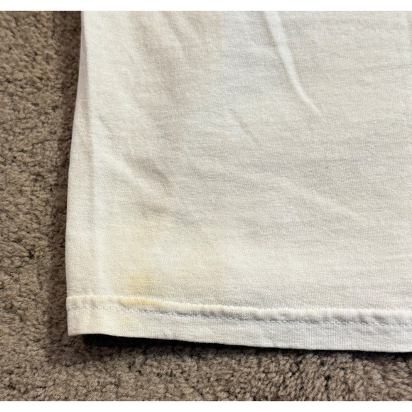 Vintage MMA Elite Graphic T Shirt Mens M Grunge Y2K Cross Skull Off White - Picture 8 of 8